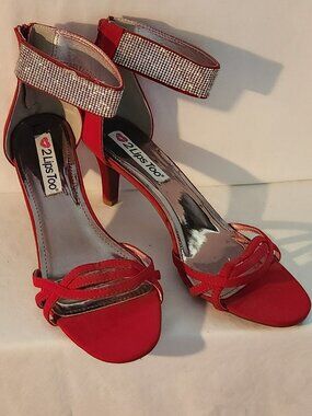 2 Lips Too heeled strappy sandals sz 11 red GUC